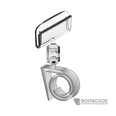 Ценникодержатель улитка на на край ROLL-CLIP-L, ножка 0 мм, белый