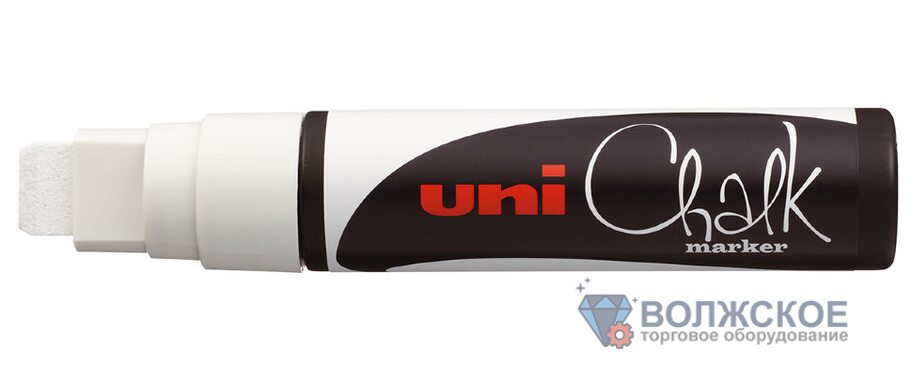 Маркер меловой Uni Chalk 17K 15мм клиновидный, белый