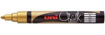 Маркер меловой Uni Chalk 5M 1,8-2,5мм, овальный золотой