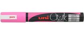 Маркер меловой Uni Chalk 5M 1,8-2,5мм, розовый флуоресцентный